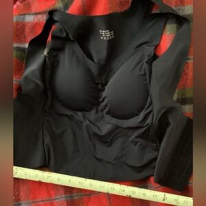 Shapewear Tank Corset Tummy Trainer w/Stays Wide Straps BLACK NWOT
